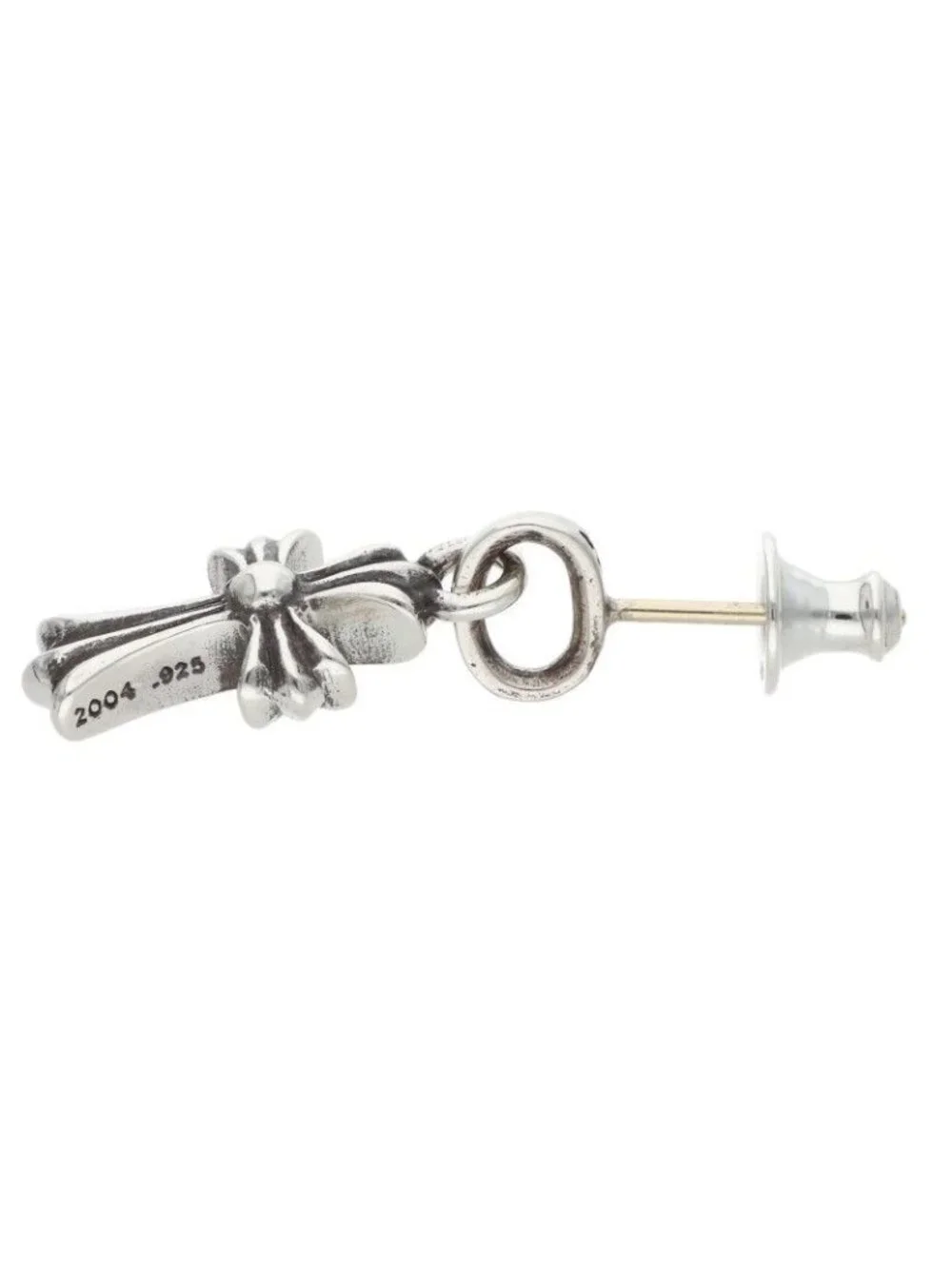 Chrome Hearts Bby Pprchn Baby Fat Drop Silver Earrings